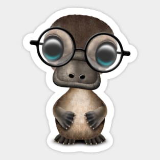 Cute Nerdy Platypus Wearing Glasses Sticker